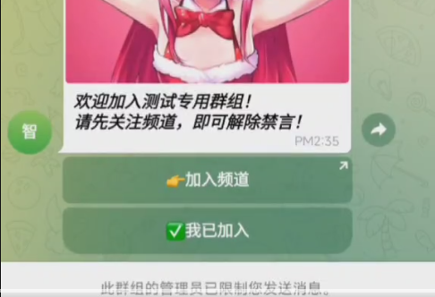 入群发言强制关注频道机器人